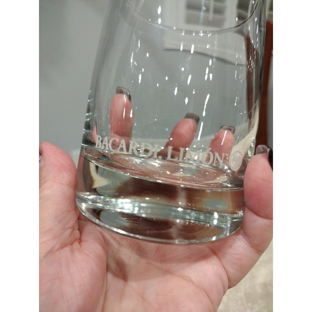 Set Of Two Bacardi Limon "On The Rocks" Liquor Heavy Bar Glasses